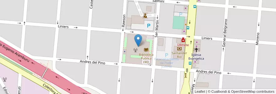 Mapa de ubicacion de Estacionamiento Bicicletas y Motos de FRD en Аргентина, Буэнос-Айрес, Partido De Campana.