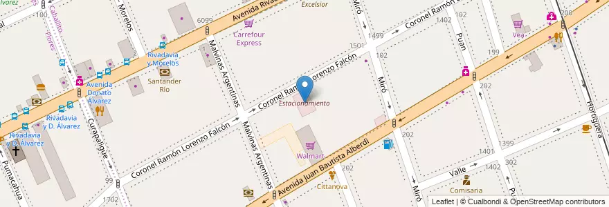 Mapa de ubicacion de Estacionamiento, Caballito en Argentina, Autonomous City Of Buenos Aires, Comuna 7, Autonomous City Of Buenos Aires, Comuna 6.