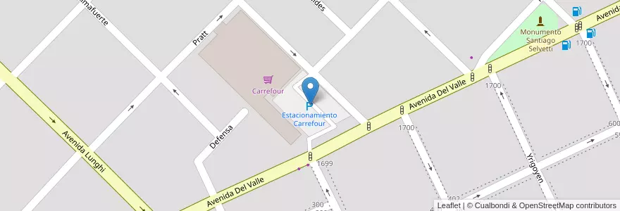 Mapa de ubicacion de Estacionamiento Carrefour en アルゼンチン, ブエノスアイレス州, Partido De Tandil, Tandil.