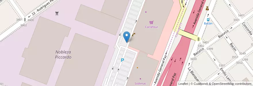 Mapa de ubicacion de Estacionamiento Carrefour - Sodimac en Argentinien, Provinz Buenos Aires, Partido De General San Martín.