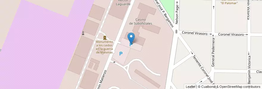 Mapa de ubicacion de Estacionamiento Casino de Suboficiales en الأرجنتين, بوينس آيرس, Partido De Morón, El Palomar.