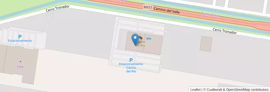 Mapa de ubicacion de Estacionamiento Casino del Río en 아르헨티나, 리오네그로주, General Roca, Departamento General Roca.