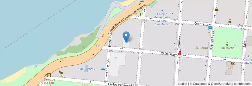 Mapa de ubicacion de Estacionamiento  Casino Gala en الأرجنتين, Corrientes, Departamento Capital, Corrientes.