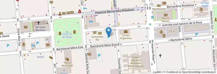 Mapa de ubicacion de Estacionamiento Central en Argentinië, San Juan, Chili, Capital.