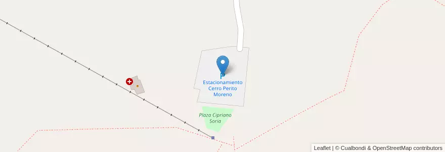 Mapa de ubicacion de Estacionamiento Cerro Perito Moreno en Argentina, Chile, Río Negro, Departamento Bariloche.