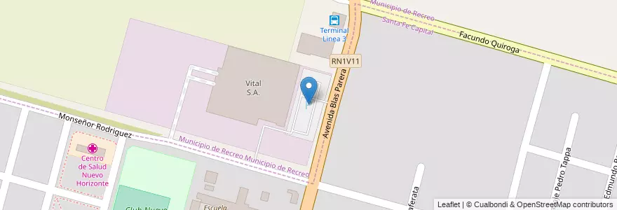 Mapa de ubicacion de Estacionamiento Clientes Vital en Argentinien, Santa Fe, Departamento La Capital.