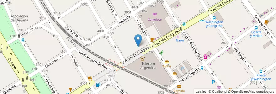 Mapa de ubicacion de Estacionamiento, Coghlan en 아르헨티나, Ciudad Autónoma De Buenos Aires, Comuna 12, 부에노스아이레스.