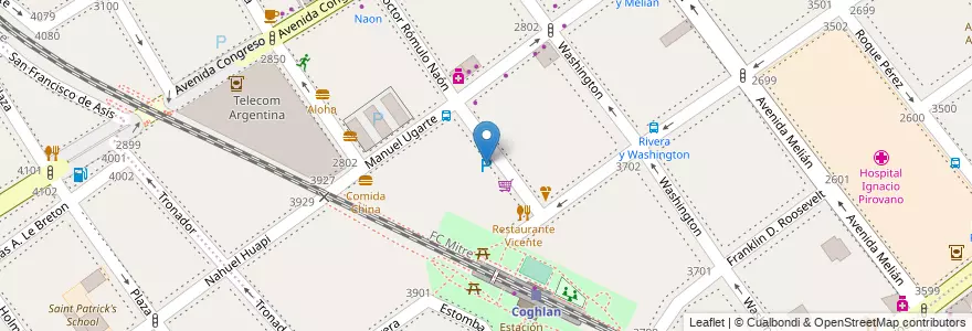 Mapa de ubicacion de Estacionamiento, Coghlan en 아르헨티나, Ciudad Autónoma De Buenos Aires, Comuna 12, 부에노스아이레스.