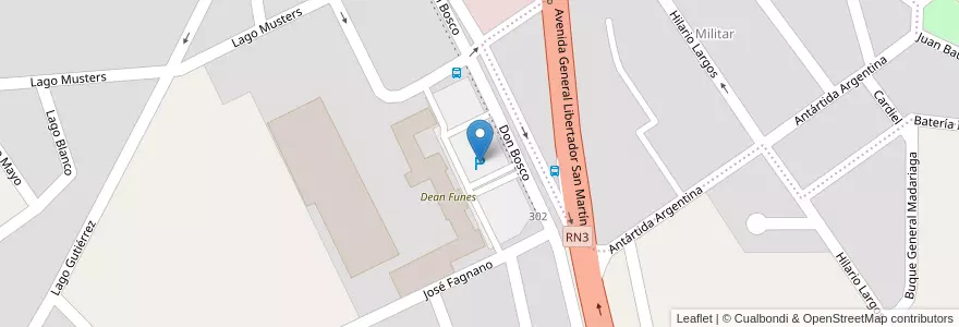 Mapa de ubicacion de Estacionamiento Colegio Dean Funes en Аргентина, Чубут, Departamento Escalante, Comodoro Rivadavia.
