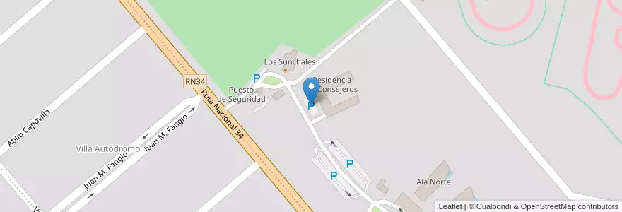Mapa de ubicacion de Estacionamiento Consejeros en Arjantin, Santa Fe, Departamento Castellanos, Municipio De Sunchales.