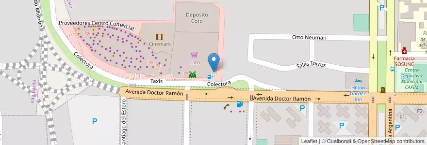 Mapa de ubicacion de Estacionamiento Coto en آرژانتین, شیلی, استان نئوکن, Departamento Confluencia, Municipio De Neuquén, Neuquén.