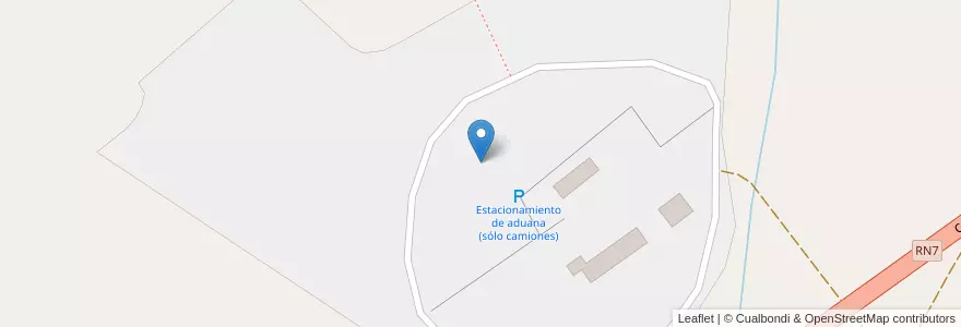 Mapa de ubicacion de Estacionamiento de aduana (sólo camiones) en Argentina, Cile, Mendoza, Departamento Las Heras, Distrito Uspallata.