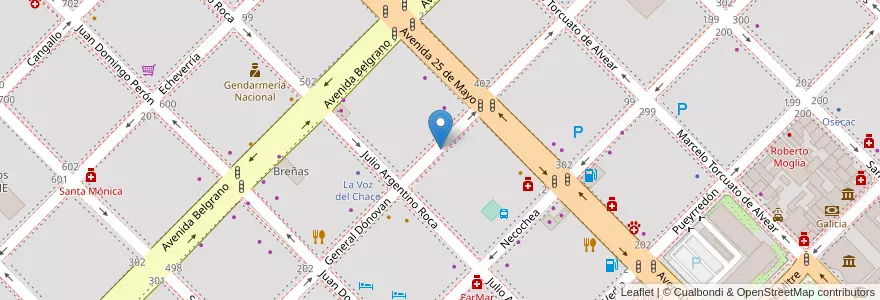 Mapa de ubicacion de Estacionamiento de motovehículos en آرژانتین, Chaco, Departamento San Fernando, Resistencia, Resistencia.