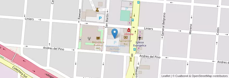 Mapa de ubicacion de Estacionamiento de Poder Judicial en 阿根廷, 布宜诺斯艾利斯省, Partido De Campana.