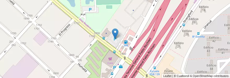 Mapa de ubicacion de Estacionamiento del Coto en Arjantin, Buenos Aires, Partido De La Matanza, Villa Madero, Tapiales.