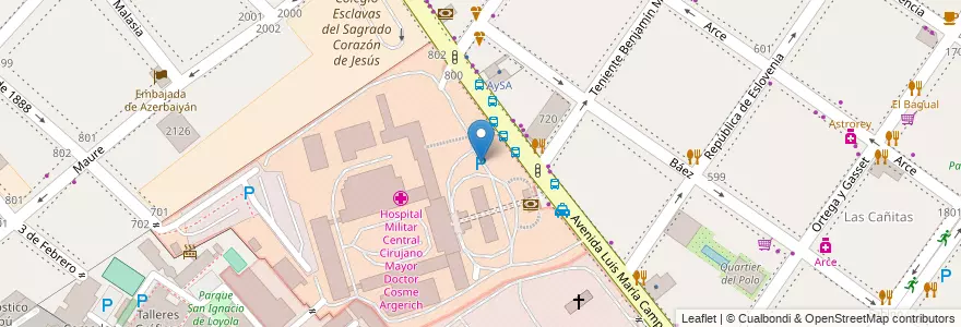 Mapa de ubicacion de Estacionamiento del Hospital Militar, Palermo en Argentinien, Ciudad Autónoma De Buenos Aires, Buenos Aires, Comuna 14.