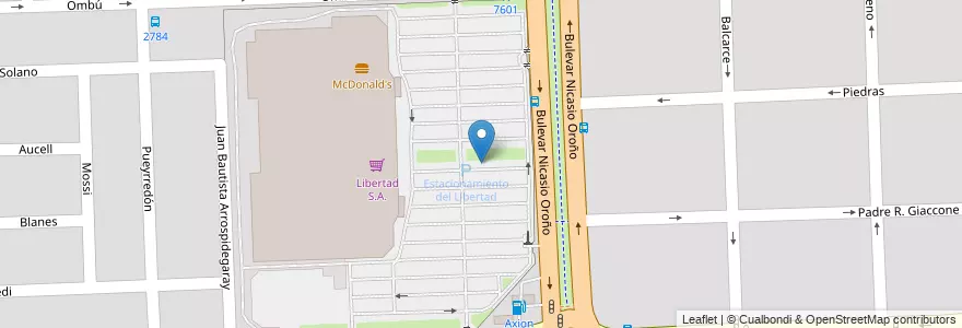 Mapa de ubicacion de Estacionamiento del Libertad en Argentinië, Santa Fe, Departamento Rosario, Municipio De Rosario, Rosario.