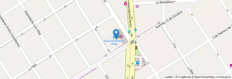 Mapa de ubicacion de Estacionamiento Dia% en アルゼンチン, ブエノスアイレス州, Partido De Florencio Varela, Florencio Varela.