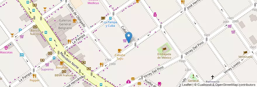 Mapa de ubicacion de Estacionamiento Disco, Belgrano en アルゼンチン, Ciudad Autónoma De Buenos Aires, ブエノスアイレス, Comuna 13.