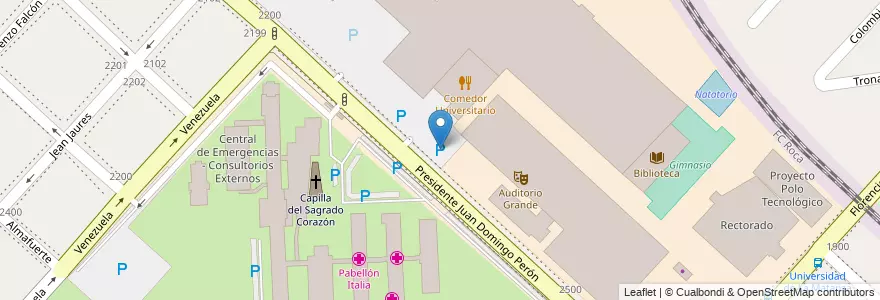 Mapa de ubicacion de Estacionamiento Docentes en Argentinië, Buenos Aires, Partido De La Matanza, San Justo.
