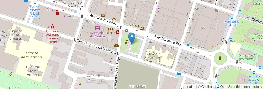 Mapa de ubicacion de Estacionamiento Donantes de Sangre en إسبانيا, لا ريوخا, لا ريوخا, لوغرونيو.