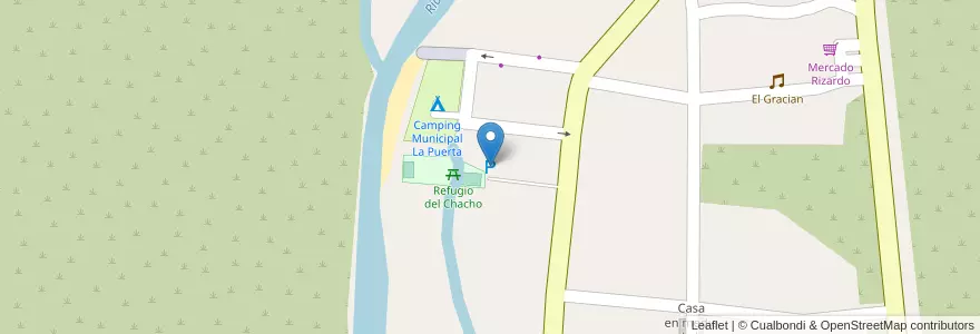 Mapa de ubicacion de Estacionamiento El Chacho en 아르헨티나, Catamarca, Departamento Ambato, Municipio De La Puerta.