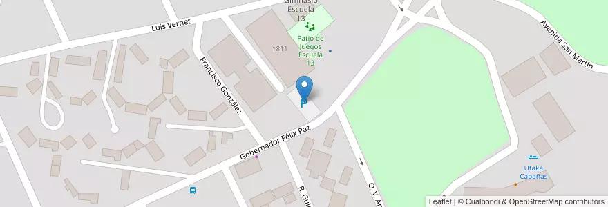 Mapa de ubicacion de Estacionamiento Escuela N° 13 en 아르헨티나, Departamento Ushuaia, 칠레, 티에라델푸에고주, Ushuaia.