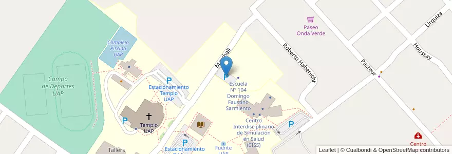 Mapa de ubicacion de Estacionamiento Escuela Primaria en Argentina, Provincia Di Entre Ríos, Departamento Diamante, Libertador San Martín, Distrito Palmar.