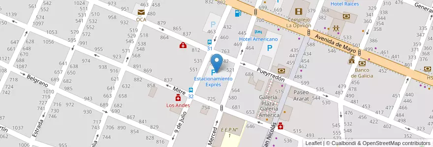 Mapa de ubicacion de Estacionamiento Exprés en アルゼンチン, ブエノスアイレス州, Partido De Pergamino.