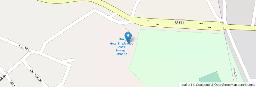 Mapa de ubicacion de Estacionamiento Hotel en آرژانتین, Córdoba, Departamento Calamuchita, Pedanía Cóndores, Municipio De Embalse.