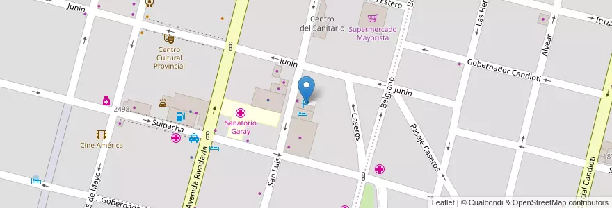 Mapa de ubicacion de Estacionamiento Hotel en Arjantin, Santa Fe, Departamento La Capital, Santa Fe Capital, Santa Fe.