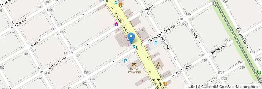 Mapa de ubicacion de Estacionamiento Imágen Pinturerías en Arjantin, Buenos Aires, Partido De San Isidro, Martínez.