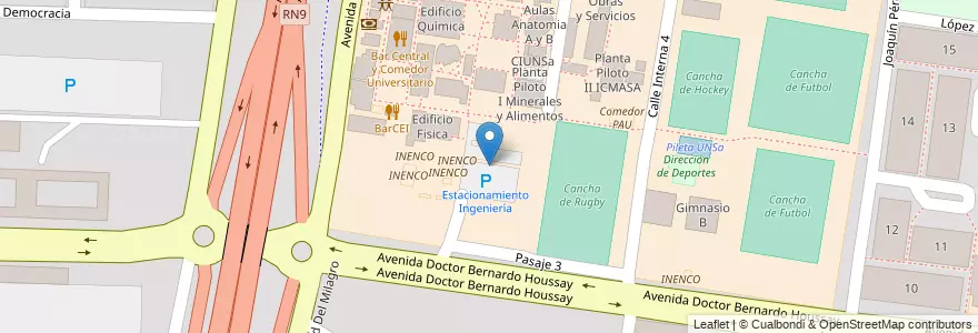 Mapa de ubicacion de Estacionamiento Ingeniería en アルゼンチン, サルタ州, Capital, Municipio De Salta, Salta.