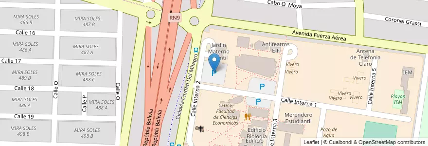 Mapa de ubicacion de Estacionamiento Ingreso en Arjantin, Salta, Capital, Municipio De Salta, Salta.