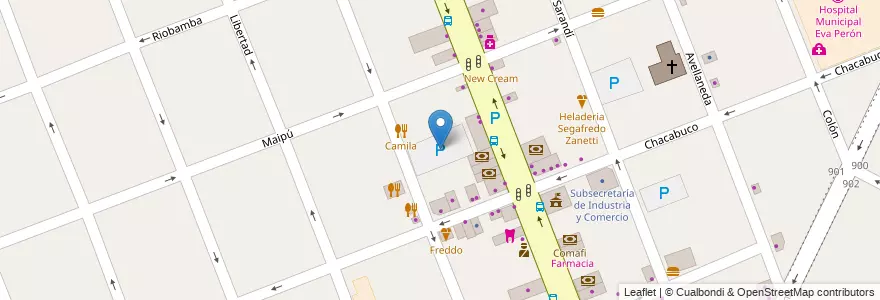 Mapa de ubicacion de Estacionamiento Juncal en Arjantin, Buenos Aires, Partido De Merlo, Merlo.