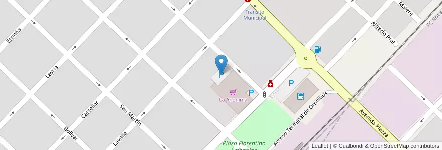 Mapa de ubicacion de Estacionamiento La Anonima en 阿根廷, 布宜诺斯艾利斯省, Partido De Azul.