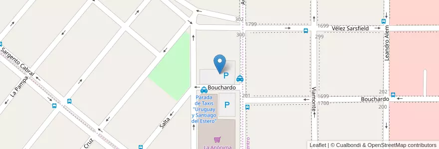 Mapa de ubicacion de Estacionamiento La Anonima en Arjantin, Chubut, Departamento Escalante, Comodoro Rivadavia.