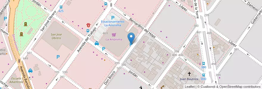 Mapa de ubicacion de Estacionamiento La Anonima en Arjantin, Santa Cruz, Şili, Mercado De La Ciudad, Deseado, Caleta Olivia.