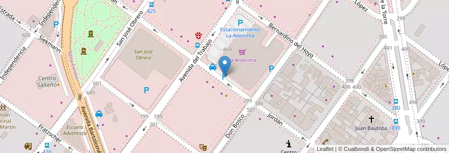 Mapa de ubicacion de Estacionamiento La Anonima en Argentina, Santa Cruz, Chile, Mercado De La Ciudad, Deseado, Caleta Olivia.