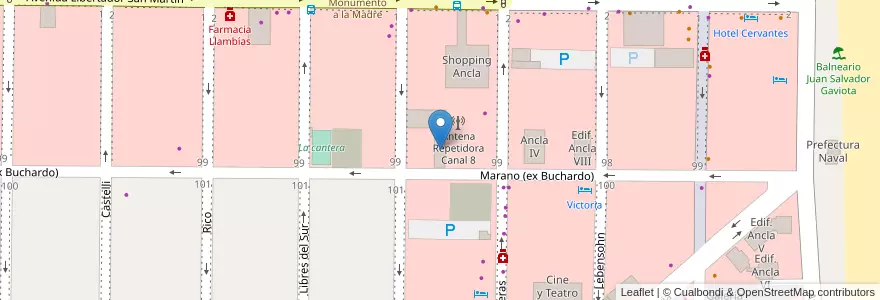 Mapa de ubicacion de Estacionamiento "Los Monos" en Argentinië, Partido De La Costa, Mar De Ajó.