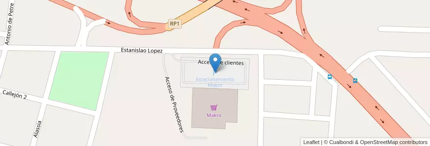 Mapa de ubicacion de Estacionamiento Makro en الأرجنتين, سانتا في, إدارة العاصمة, سانتا في العاصمة.