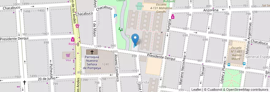Mapa de ubicacion de Estacionamiento Monoblock Laprida en Arjantin, Şili, Mendoza, Godoy Cruz, Departamento Godoy Cruz, Distrito Ciudad De Godoy Cruz.