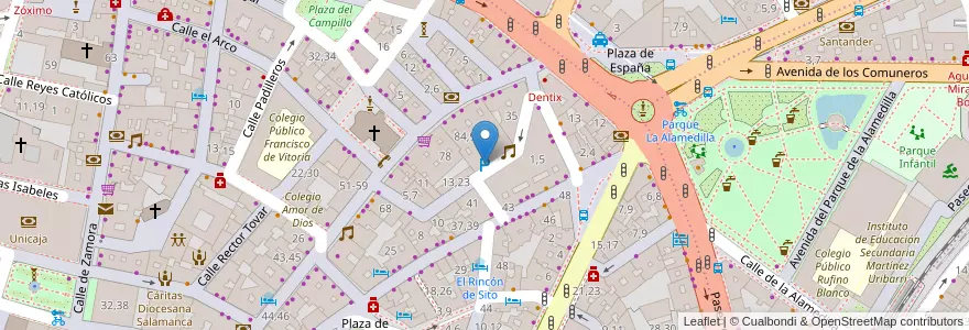 Mapa de ubicacion de Estacionamiento Monroy en Spain, Castile And León, Salamanca, Campo De Salamanca, Salamanca.