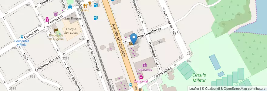 Mapa de ubicacion de Estacionamiento OSDE en Arjantin, Buenos Aires, Partido De Vicente López, Vicente López.