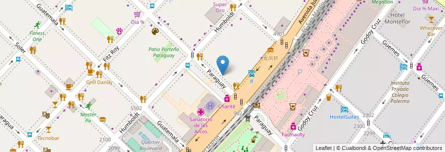 Mapa de ubicacion de Estacionamiento, Palermo en Аргентина, Буэнос-Айрес, Буэнос-Айрес, Comuna 14.