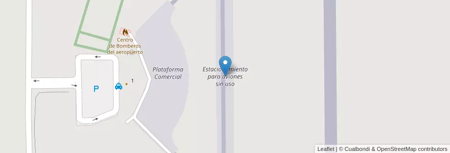 Mapa de ubicacion de Estacionamiento para aviones sin uso en Argentinien, San Juan, Chile, 9 De Julio.
