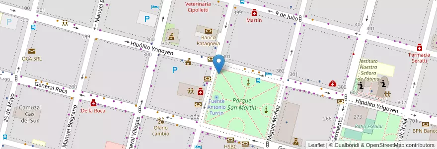 Mapa de ubicacion de Estacionamiento para Motos en الأرجنتين, تشيلي, ريو نيغرو, Cipolletti, Departamento General Roca.
