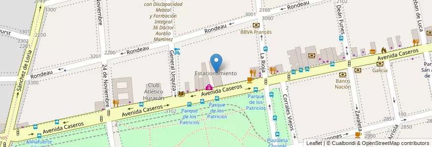 Mapa de ubicacion de Estacionamiento, Parque Patricios en 아르헨티나, Ciudad Autónoma De Buenos Aires, Comuna 4, 부에노스아이레스.
