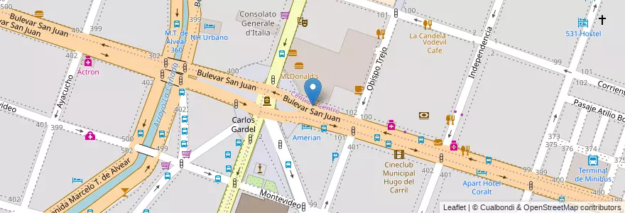 Mapa de ubicacion de Estacionamiento Partio Olmos en 阿根廷, Córdoba, Departamento Capital, Pedanía Capital, Córdoba, Municipio De Córdoba.