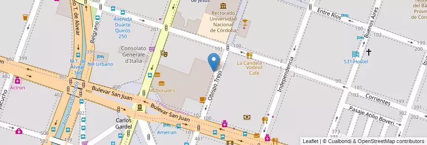 Mapa de ubicacion de Estacionamiento Patio Olmos en Arjantin, Córdoba, Departamento Capital, Pedanía Capital, Córdoba, Municipio De Córdoba.